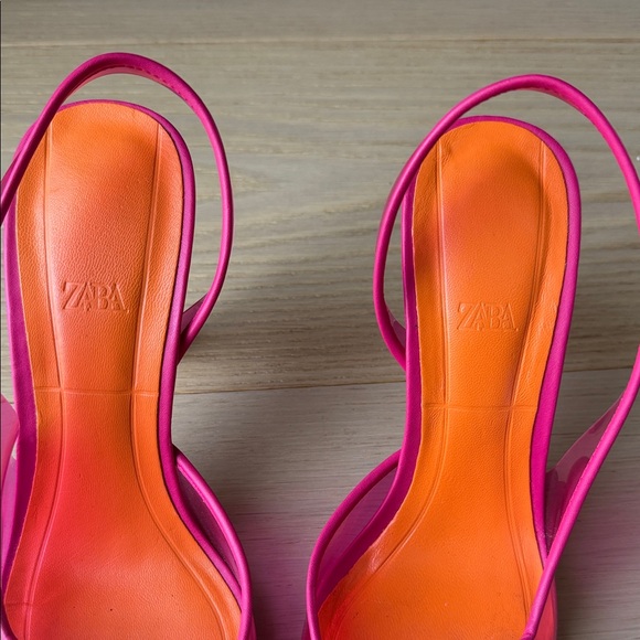 Zara Vibrant Pink and Orange Heels size 39/8 - Picture 2 of 7